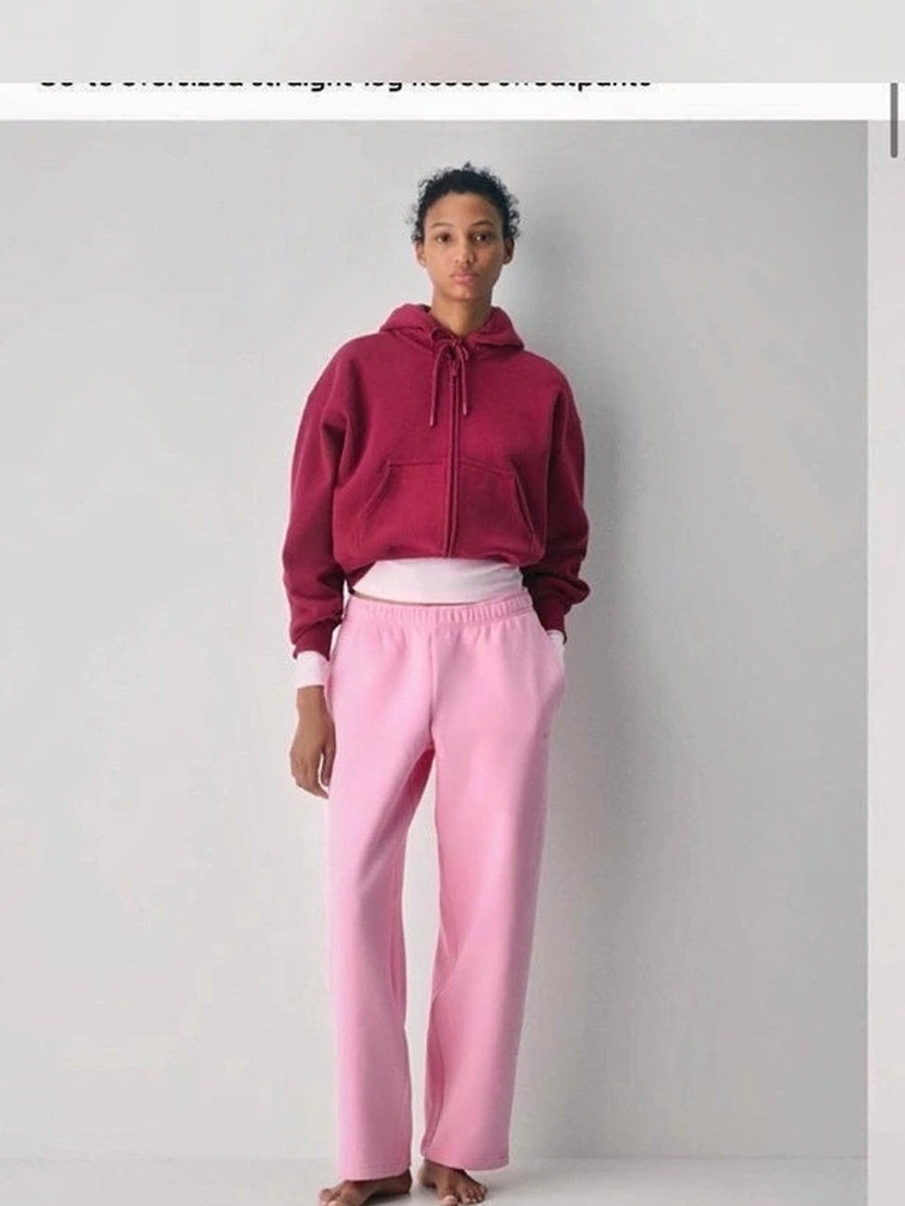 Aritzia Tna Cozy Sweatfleece Mega Straight Sweatpant Pink